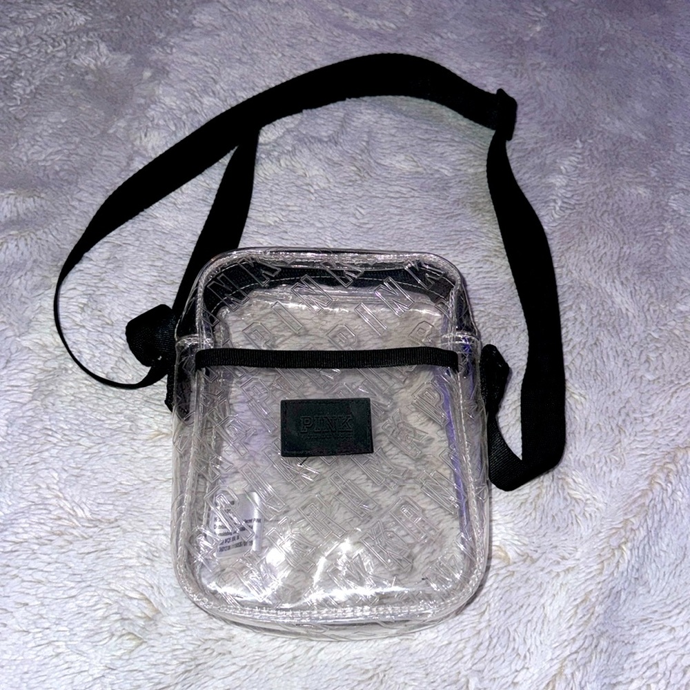 Pink | Clear Crossbody with Zipper and Pocket